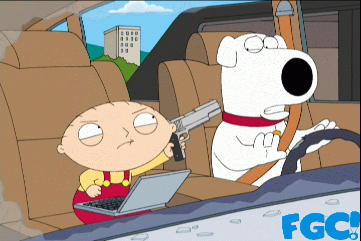Stewie and Brian at CIA headquarters on Family Guy
